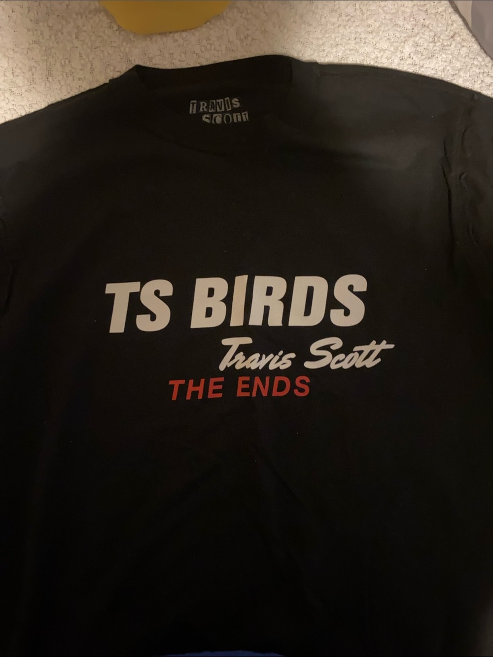 TS Birds Travis Scott the ends Hood Toyota - Black with White and Red Text